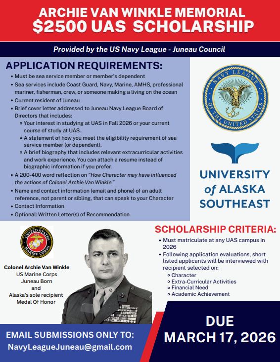 Image of scholarship information Juneau Navy League